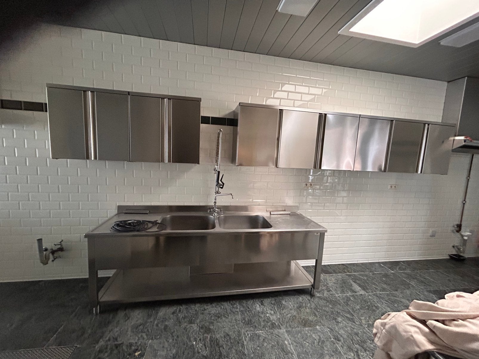 Inox spoelbak ,werktafel , kasten, Ophalen, Zo goed als nieuw