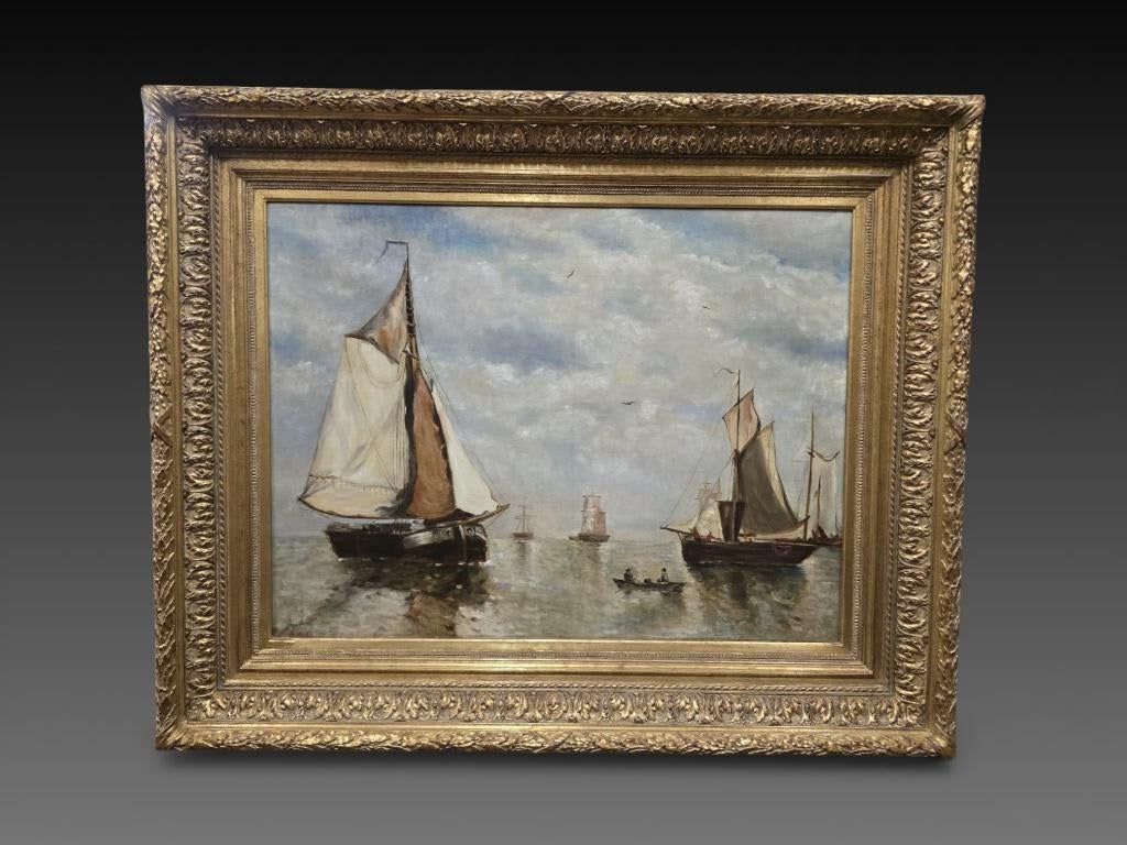 A identifier,marine, huile sur toile, Enlèvement ou Envoi