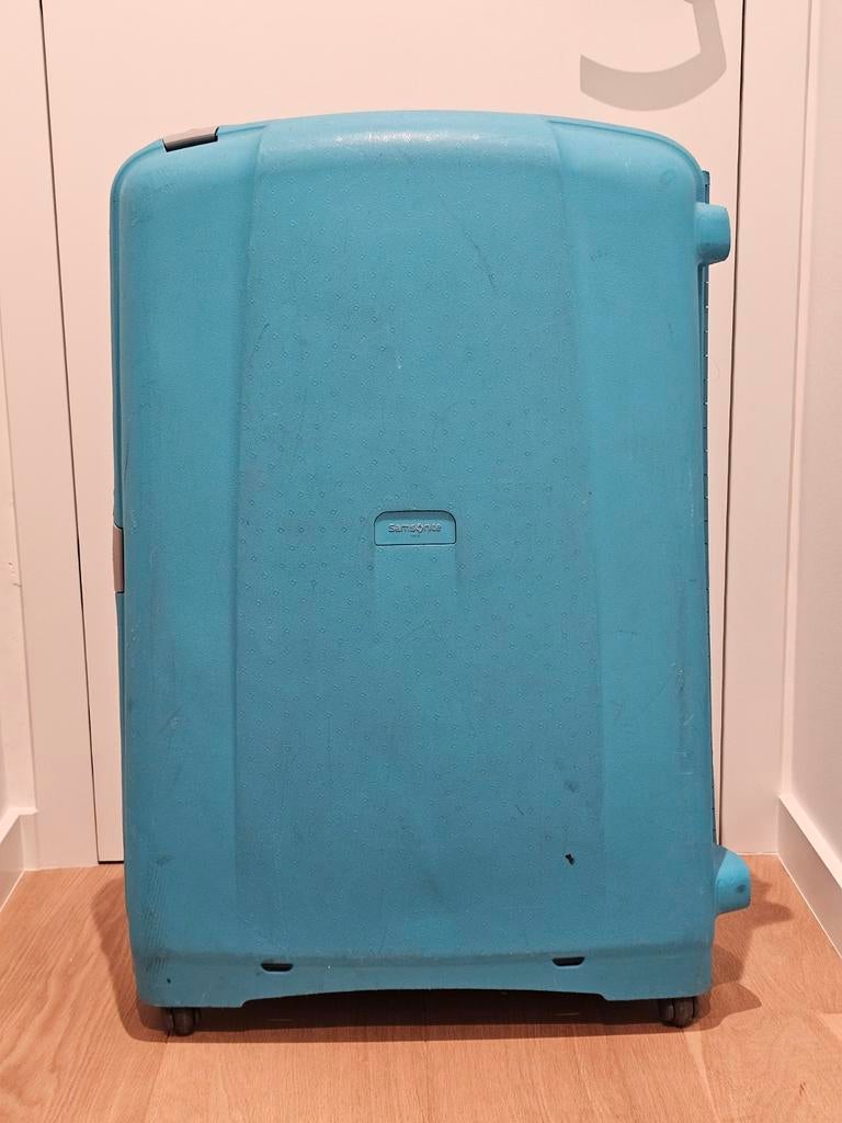 Turquoise koffer Samsonite, Ophalen, Wieltjes