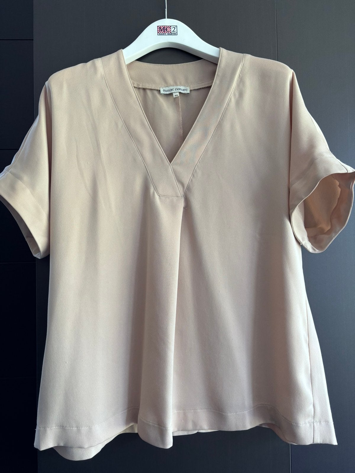 Beige blouse in gedragen staat maat 44, Ophalen of Verzenden, Gedragen, Maat 42/44 (L), Beige