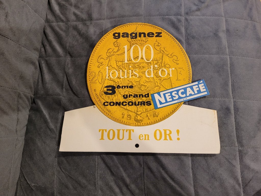 carton publicitaire 1959 Nescafé, Collections, Enlèvement ou Envoi, Utilisé, Panneau publicitaire