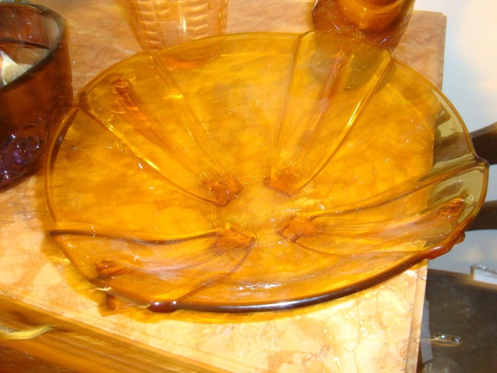 Art Deco fruitschaal in Boheems glas., Antiek en Kunst, Ophalen