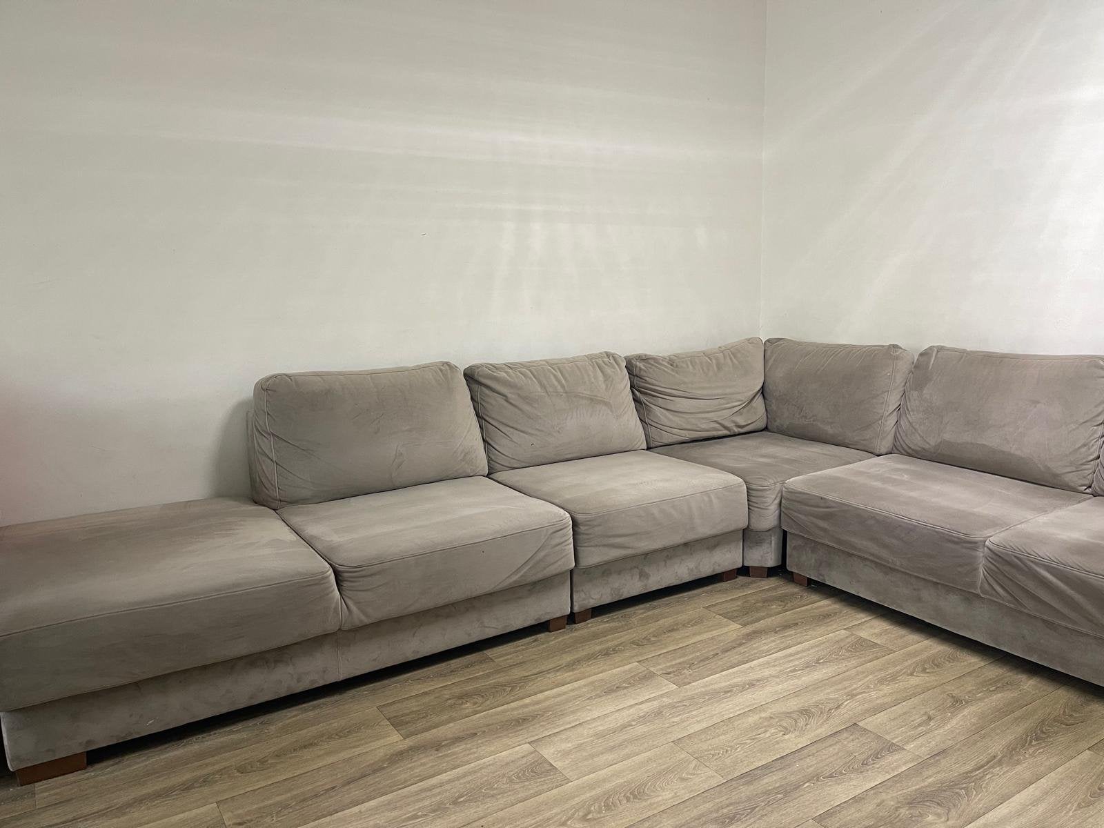 Comfortabele hoekzetel taupe kleurig, Ophalen, Gebruikt, Stof