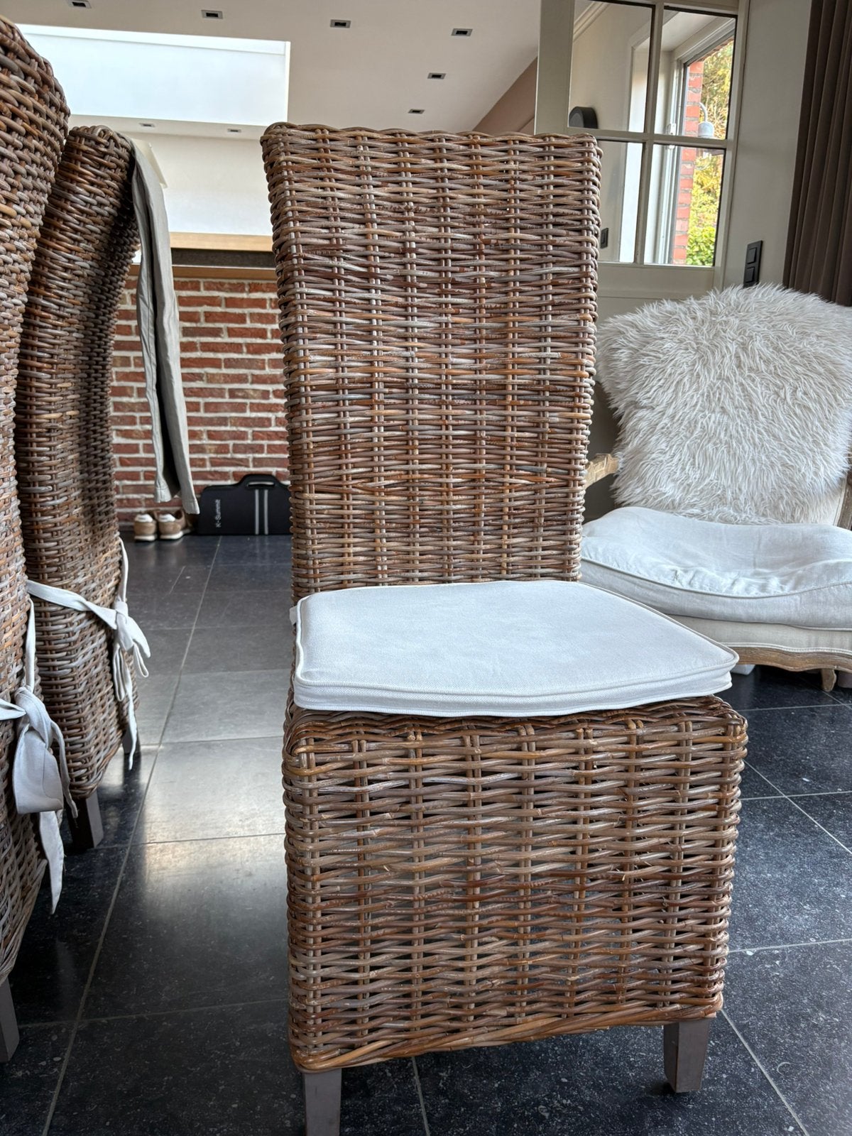 Rotan stoelen - 8 stuks met kussens, Huis en Inrichting, Ophalen, Gebruikt