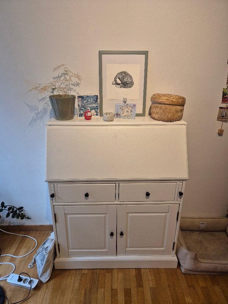 Meuble secrétaire blanc, Enlèvement ou Envoi, Comme neuf