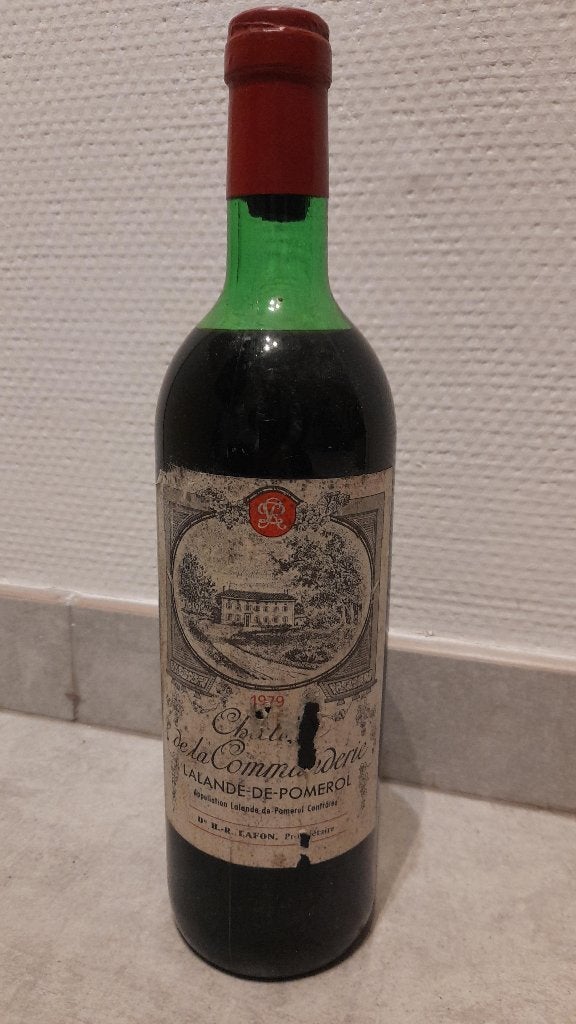 Fles LaLaNDe Pomerol 1979 Bj Fles wijn Chateau De Roques, Ophalen, Frankrijk, Zo goed als nieuw, Rode wijn