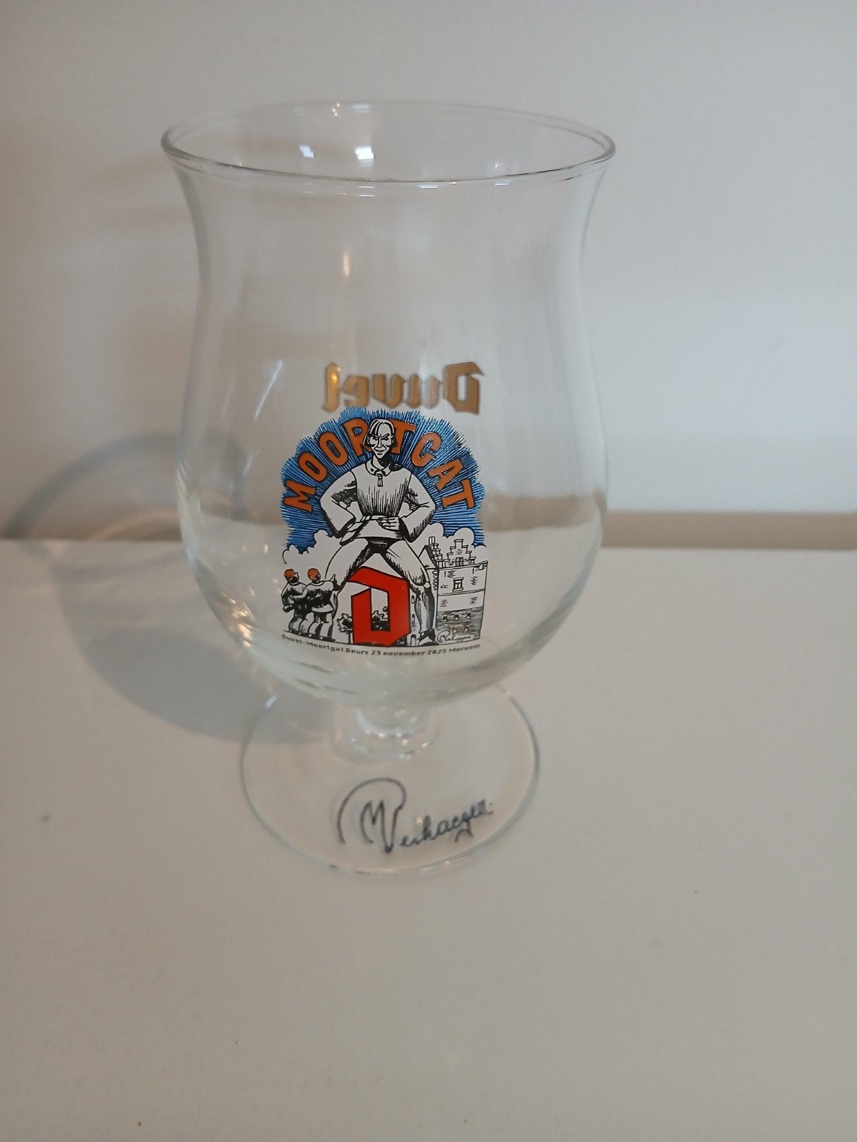 Duvel glas Antwerpen gesigneerd door de ontwerper., Enlèvement ou Envoi, Neuf, Verre ou Verres, Duvel