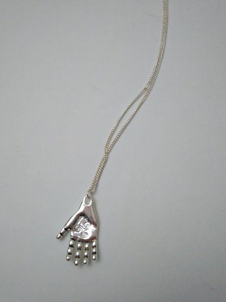 Zilveren ketting met Hand van Fatima hanger, Met hanger, Nieuw, Ophalen of Verzenden, Zilver