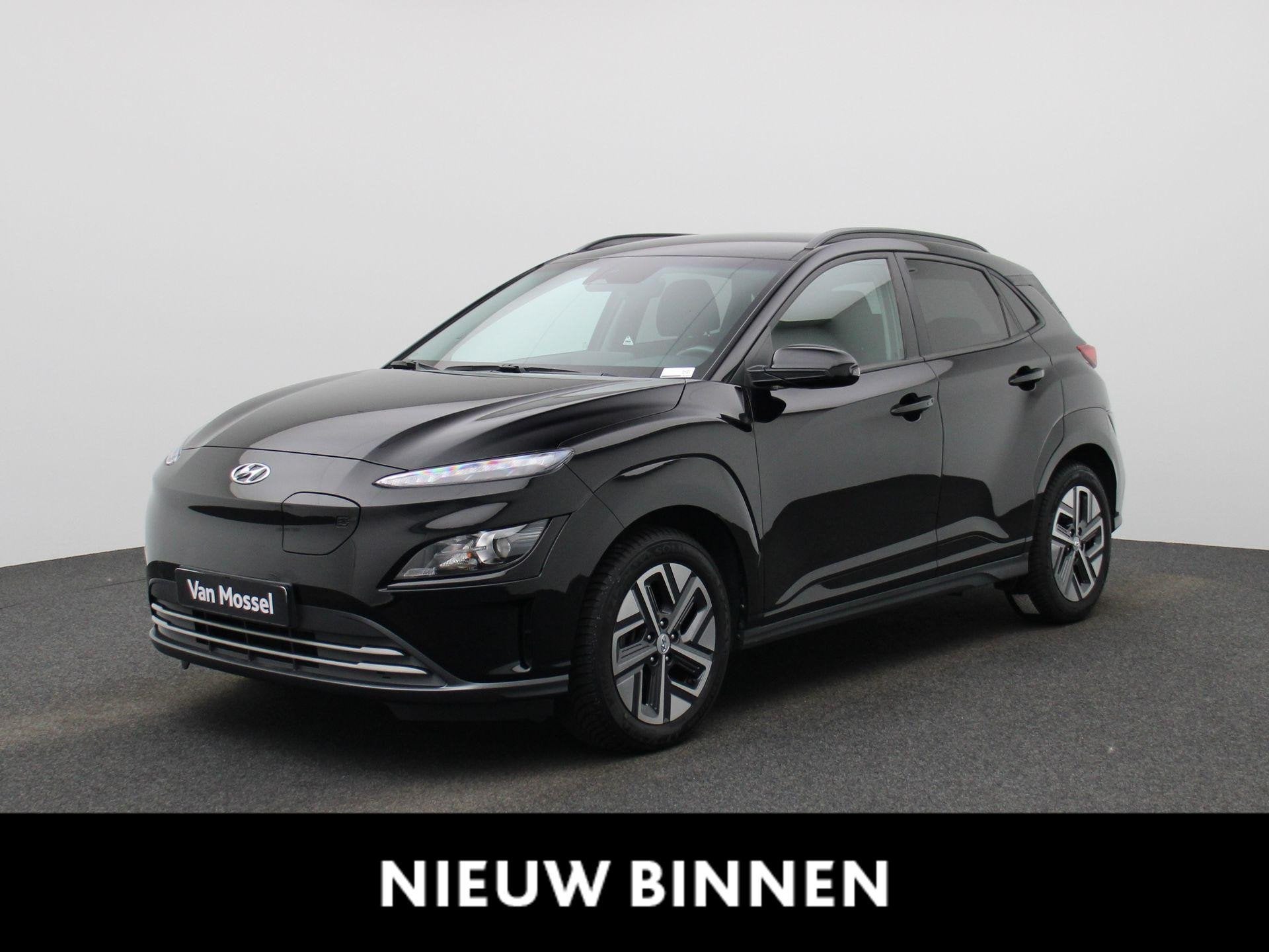 Hyundai Kona Electric Techno 39,2kWh Camera | PDC A | Blueto, Auto's, Hyundai, Stof, 1535 kg, 136 pk, Zwart