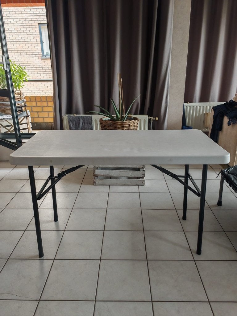 Klaptafel (vouw tafel), Ophalen, 100 tot 150 cm, 50 tot 100 cm, Vier personen