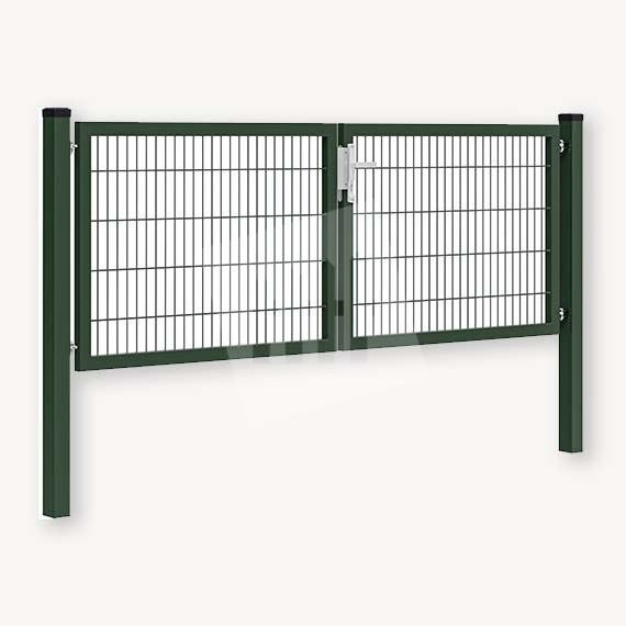 dubbele tuinpoort of weidepoort in groen staal, Tuin en Terras, Ophalen, Nieuw