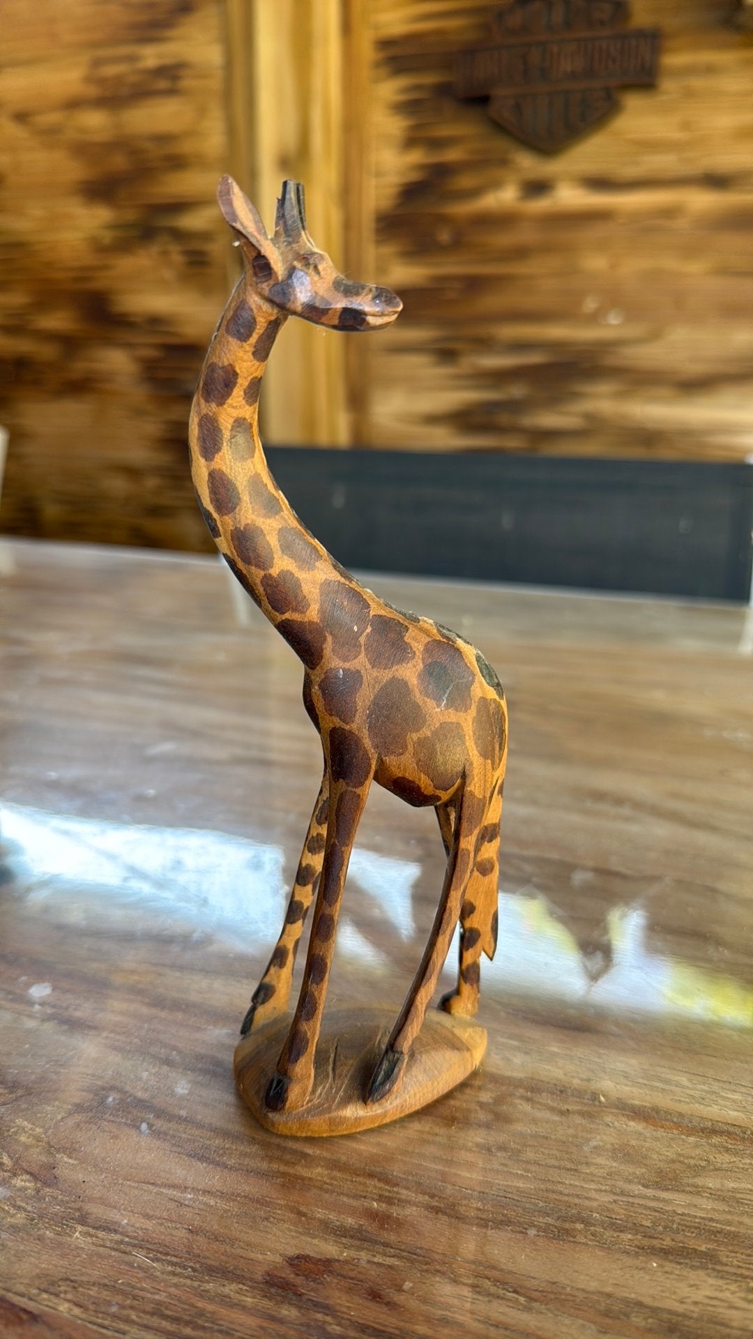 Houten giraffe, Antiek en Kunst, Kunst | Beelden en Houtsnijwerken, Ophalen of Verzenden, Beeld