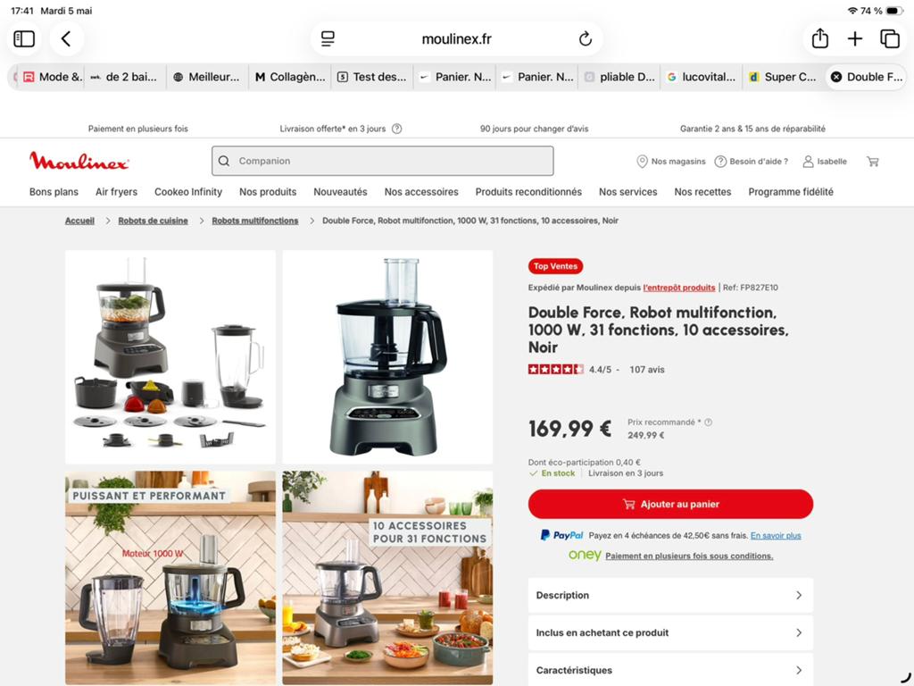 A vendre robot moulinex complet tres peu servis, Enlèvement, Comme neuf