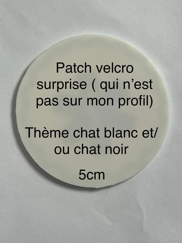 Patch velcro theme chat noir ou/et chat blanc 5cm, Envoi, Neuf