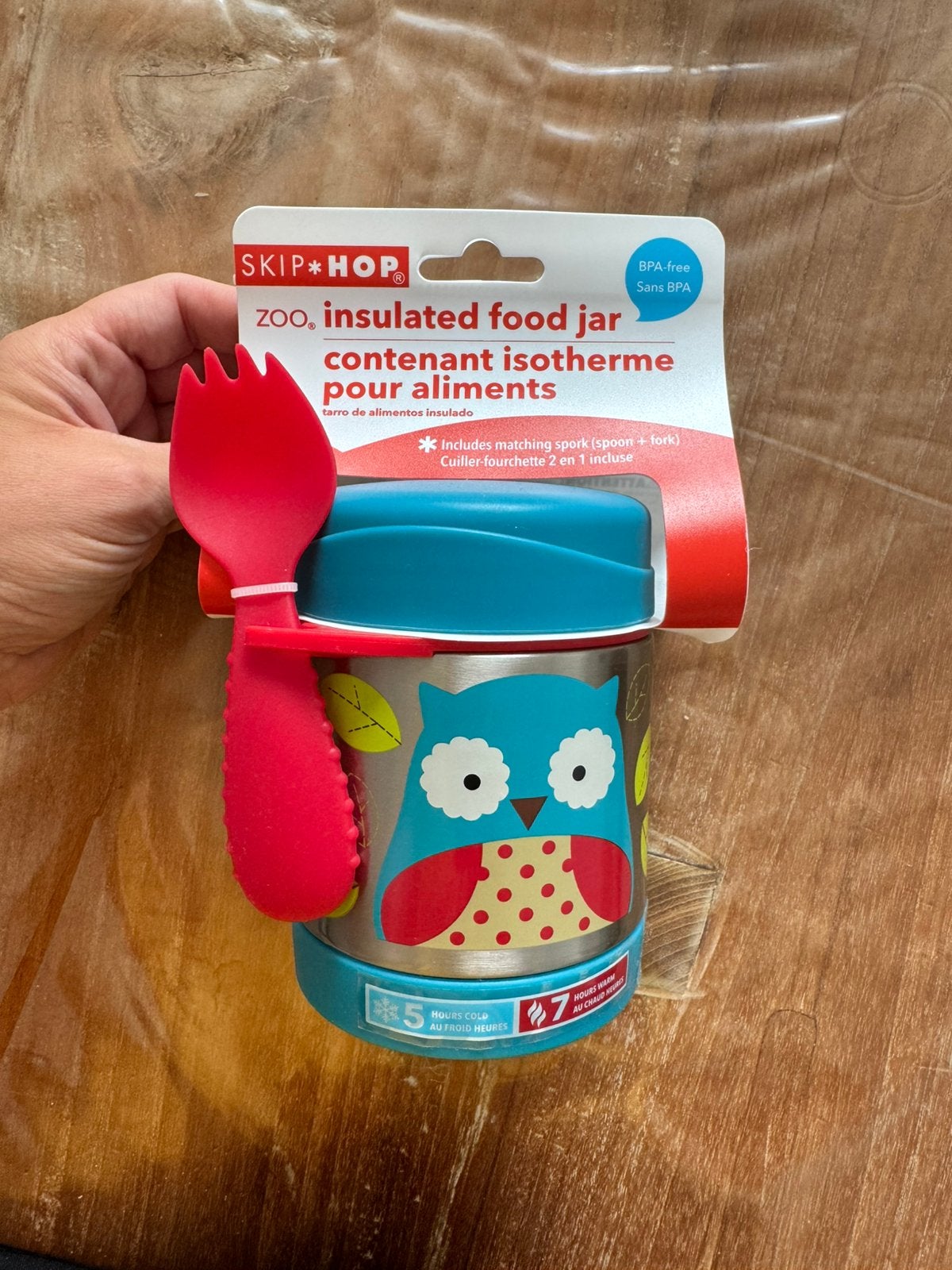 Skip Hop food jar met vork uil, Ophalen, Zo goed als nieuw