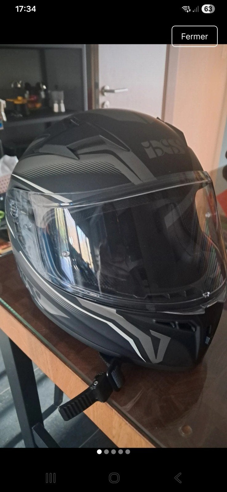 Casque moto intégral taille L, marque IXS., Motoren, Ophalen, L