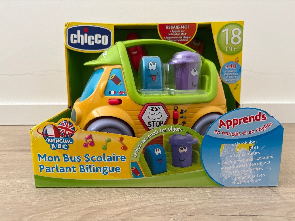 Chicco Mon Bus Scolaire Parlant (petit autobus), Enlèvement, Neuf, Voiture, À roulettes