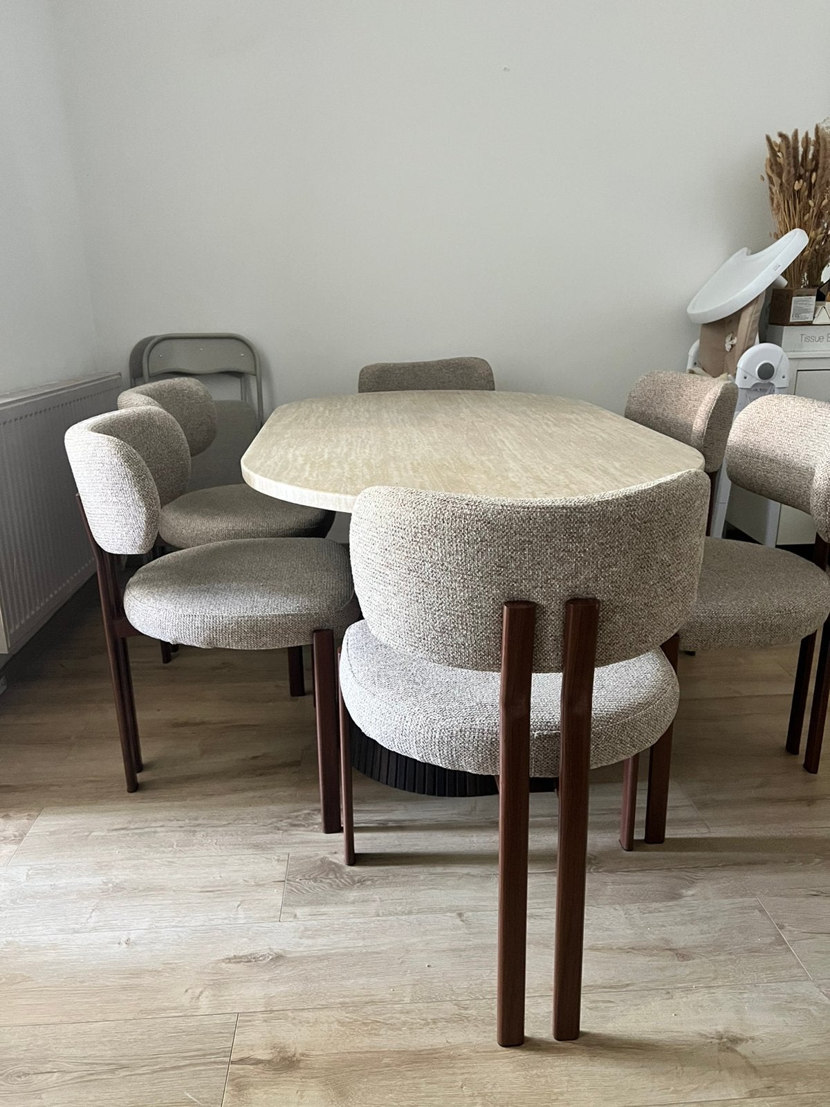 Volledige design eetkamer — Nieuwstaat — 400€, Huis en Inrichting, Complete eetkamers, Zo goed als nieuw, Ophalen
