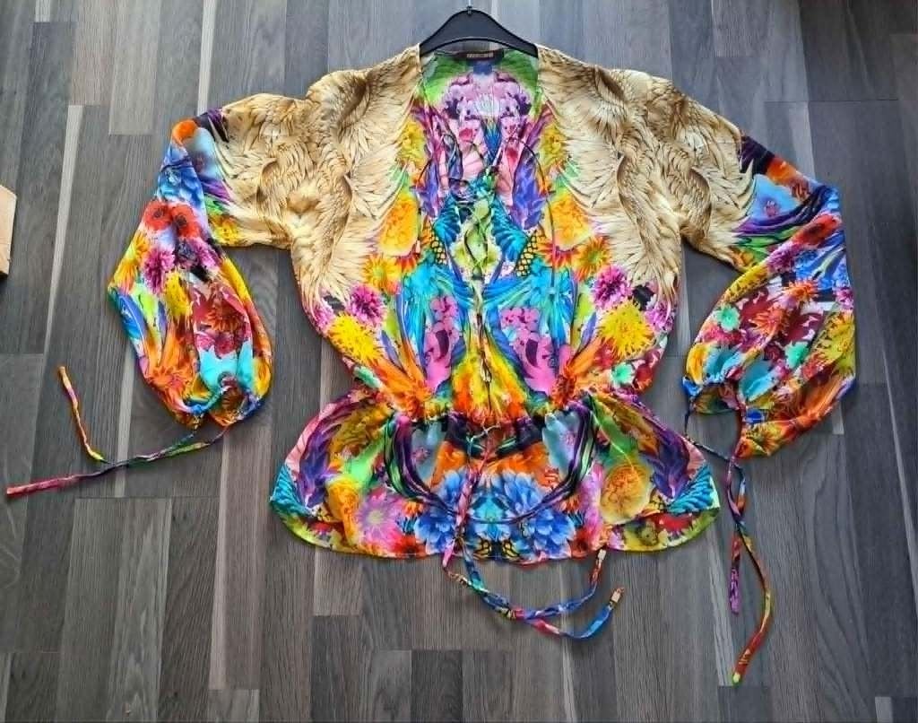 Roberto Cavalli Blouse/Kaftan - in zijde, mt 40/42, Kleding | Dames, Gelegenheidskleding, Maat 38/40 (M), Overige typen, Ophalen of Verzenden