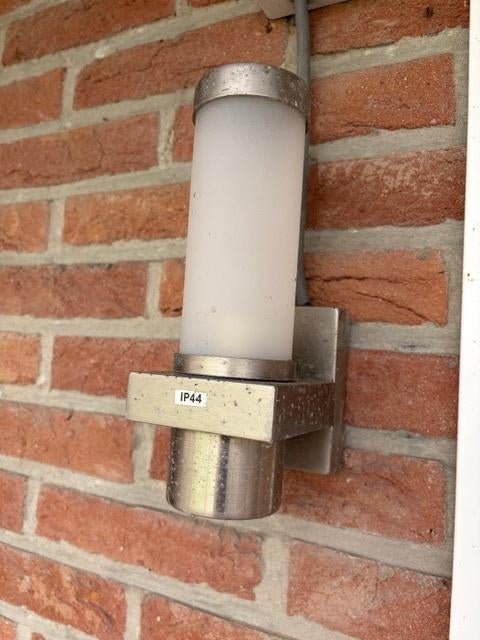 tuinverlichting wandmotage in inox. 2 stuks, Inox, Enlèvement, Alimentation secteur, Moins de 50 watts