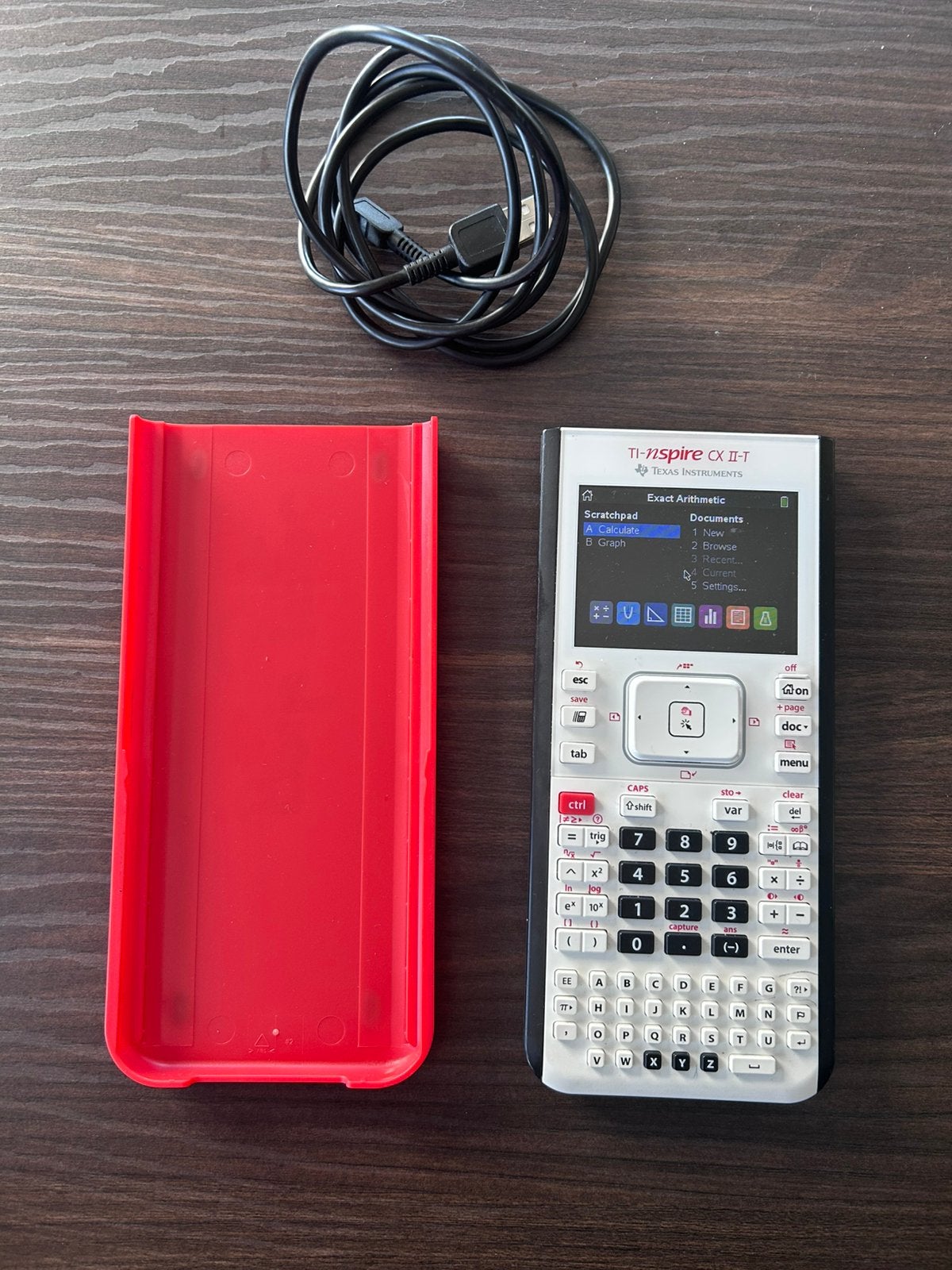TI-Nspire CX II-T grafische rekenmachine + USB-kabel, Ophalen of Verzenden, Zo goed als nieuw