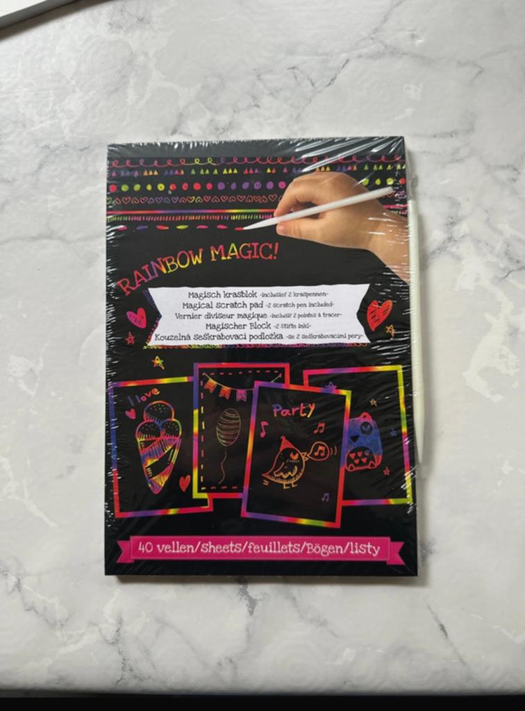 Bloc à gratter Magic avec 2 stylos à gratter inclus, Hobby & Loisirs créatifs, Enlèvement ou Envoi, Neuf, Papier ou Carton, Scrap