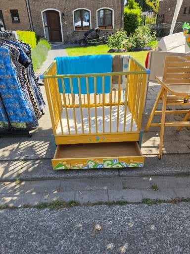Stevig Geel Baby Park incl. Parklegger en Handige Opberglade, Kinderen en Baby's, Ophalen, Gebruikt, Vierkant, Lade