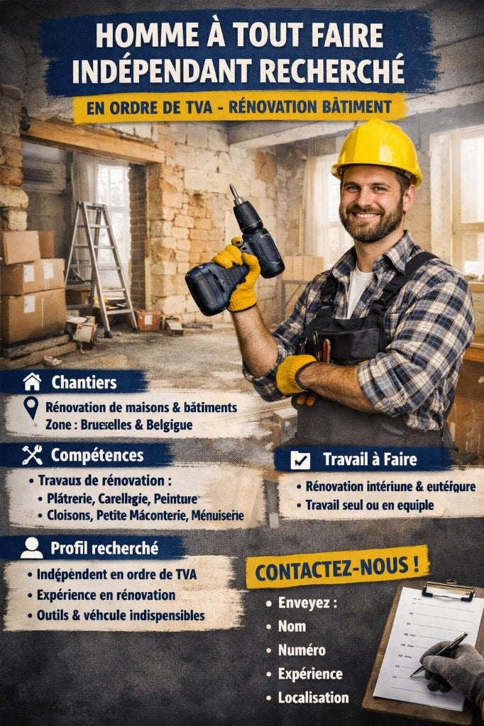 Homme à tout faire –  Indépendant TVA, Offres d'emploi