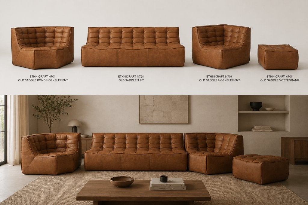 ETHNICRAFT - N701 old saddle modulaire zetel, Ophalen, Zo goed als nieuw, Leer