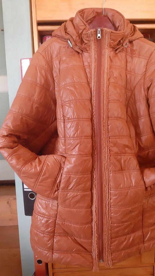 Anorak chaud de couleur cognac 46 comme neuf, Enlèvement ou Envoi, Comme neuf, Taille 46/48 (XL) ou plus grande, Brun