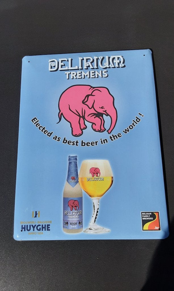 Bier Delerium tremens reclamebord , nieuw !, Ophalen of Verzenden, Nieuw, Reclamebord, Plaat of Schild, Overige merken