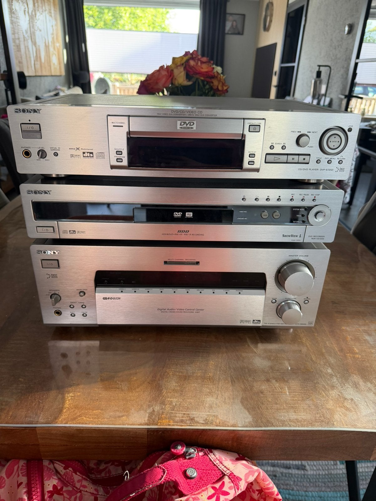 Sony receiver dvd speler en recorder qs zilver, Ophalen of Verzenden, Zo goed als nieuw, Sony