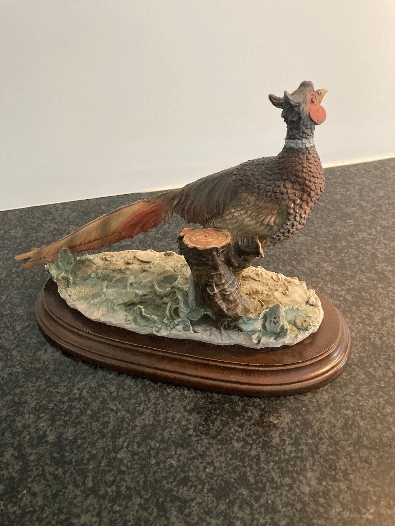 Faisan sur socle en acajou, Collections, Collections Animaux, Enlèvement ou Envoi, Comme neuf, Autres, Autres types