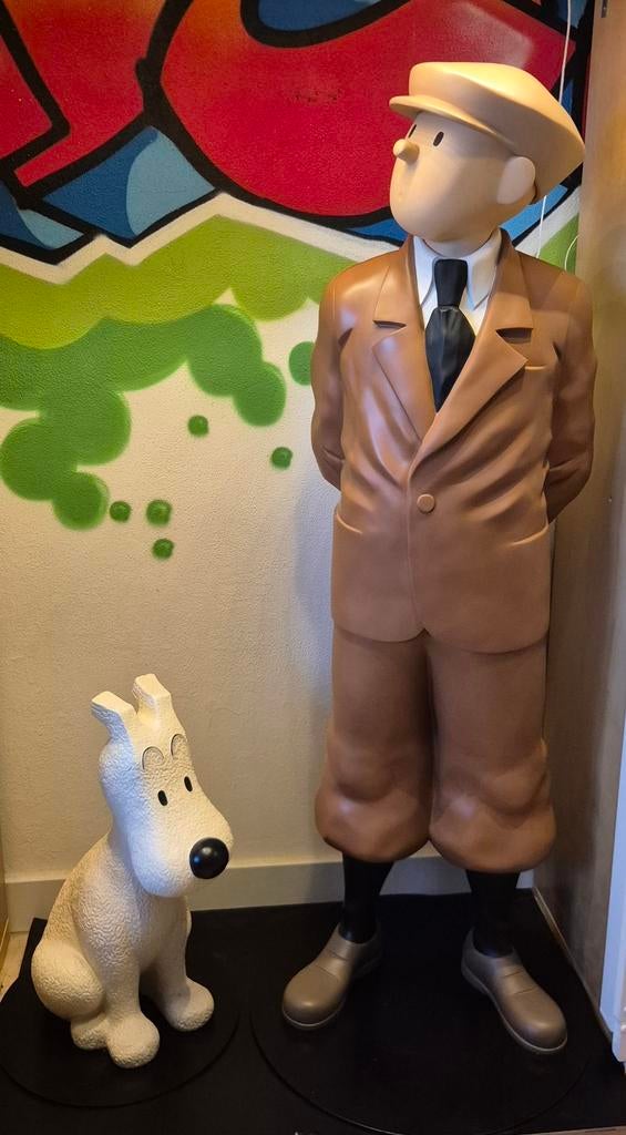 Tintin et Milou 130 cm Leblon no Fariboles Aroutcheff Pigeon, Enlèvement ou Envoi, Tintin, Comme neuf, Statue ou Figurine