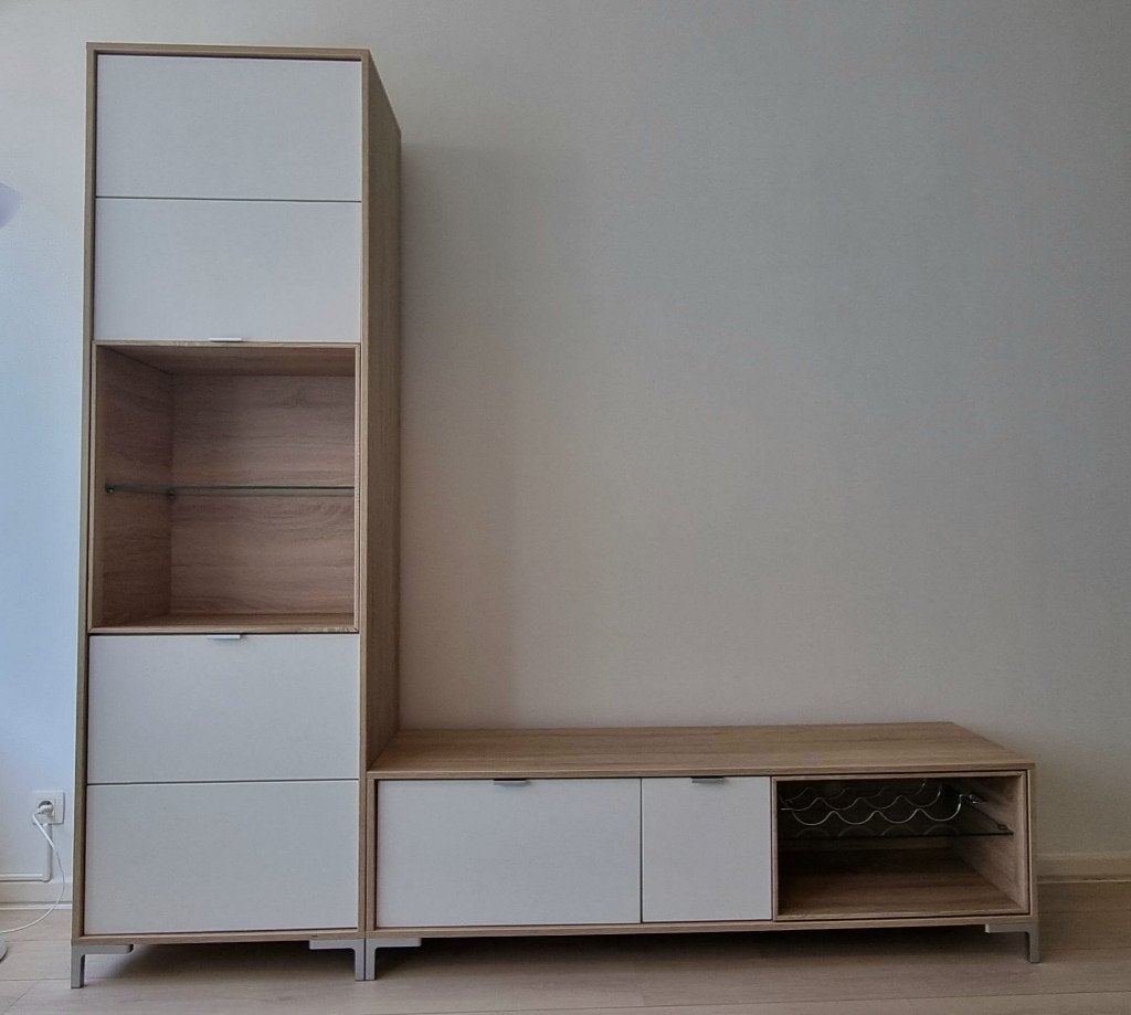 Tv meubel set in perfecte staat (geen Ikea), Ophalen, Met klep(pen), Zo goed als nieuw, Minder dan 150 cm