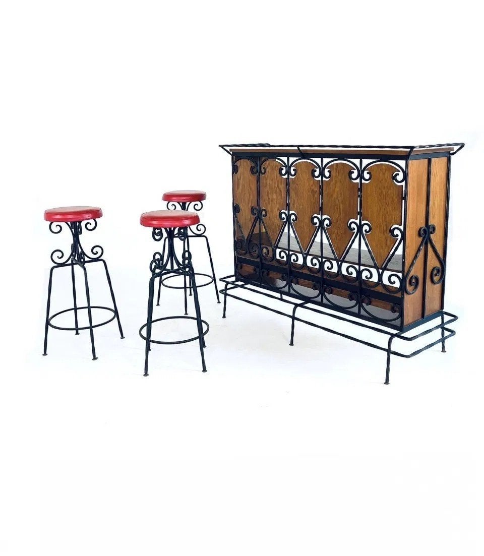 Bar vintage en fonte et en bois, Enlèvement