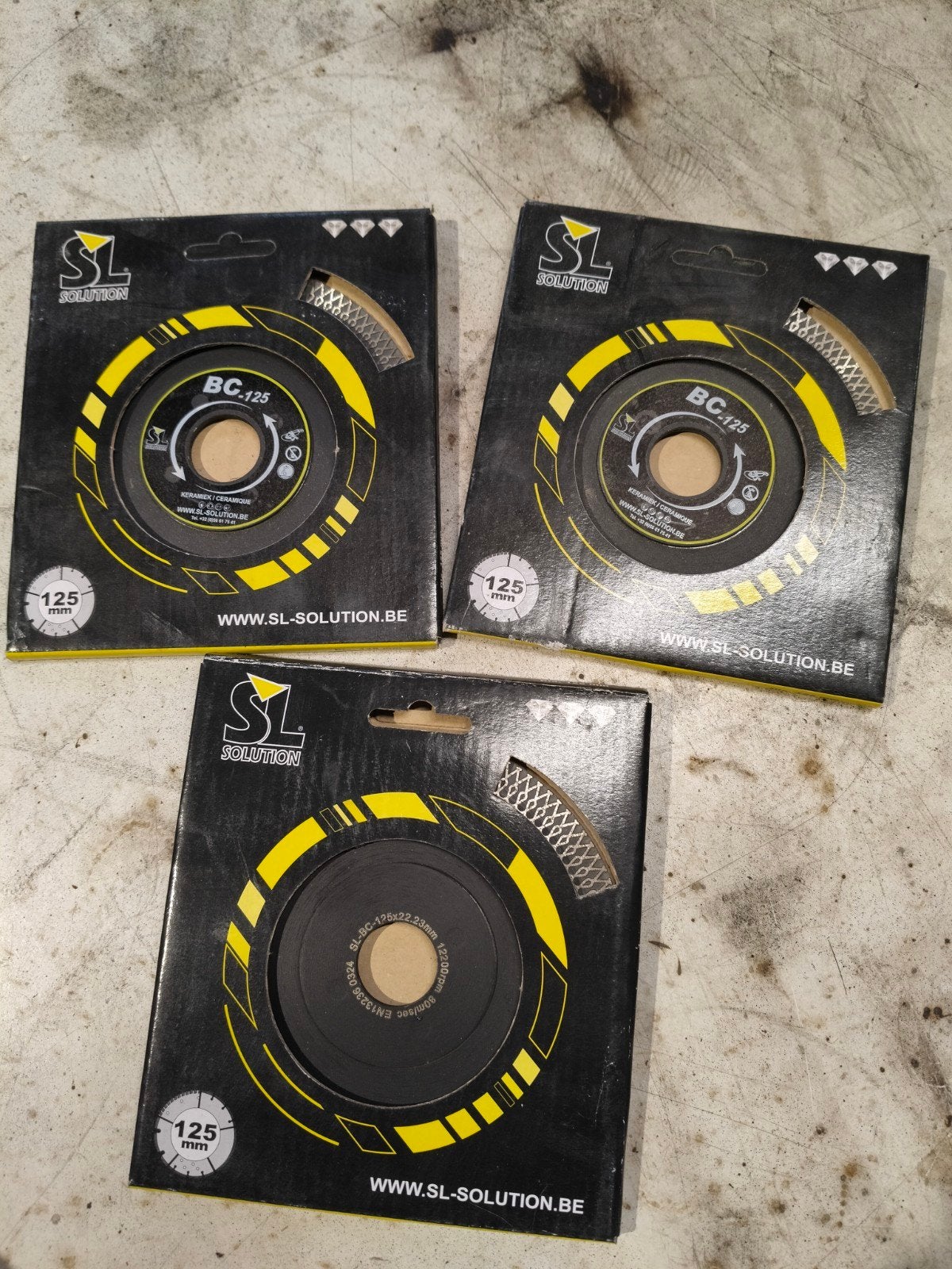 Lot de 3 disques diamantés SL Solution BC-125 – 125 mm, Bricolage & Construction, Enlèvement ou Envoi, Neuf