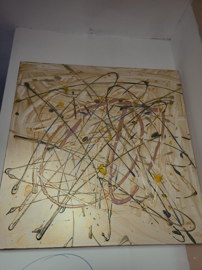 Belle peinture abstraite en relief avec le nom « at » (@), Enlèvement