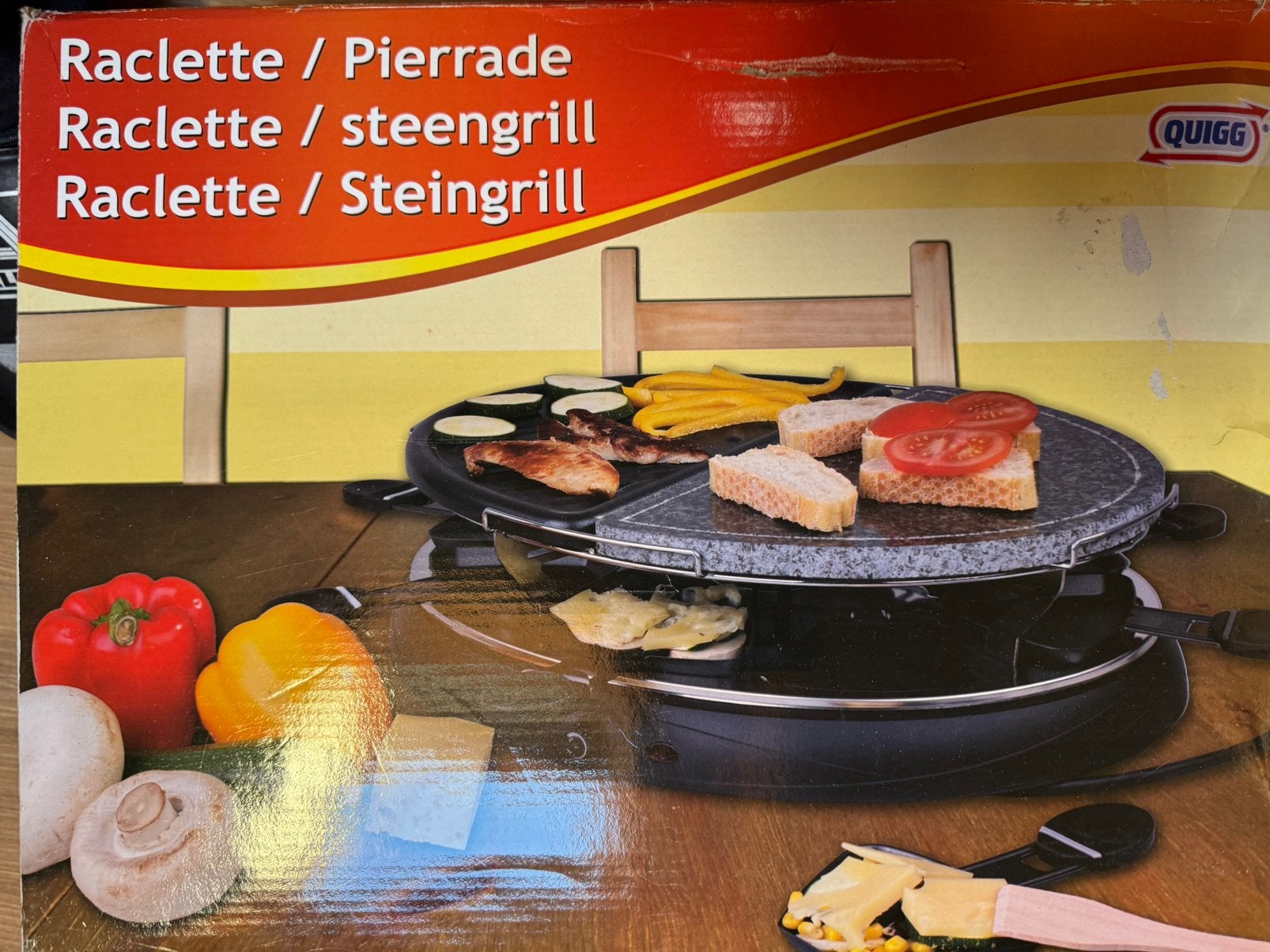Guigg grill steengrill raclette elektrisch 1400watt, Elektronische apparatuur, Ophalen, Zo goed als nieuw