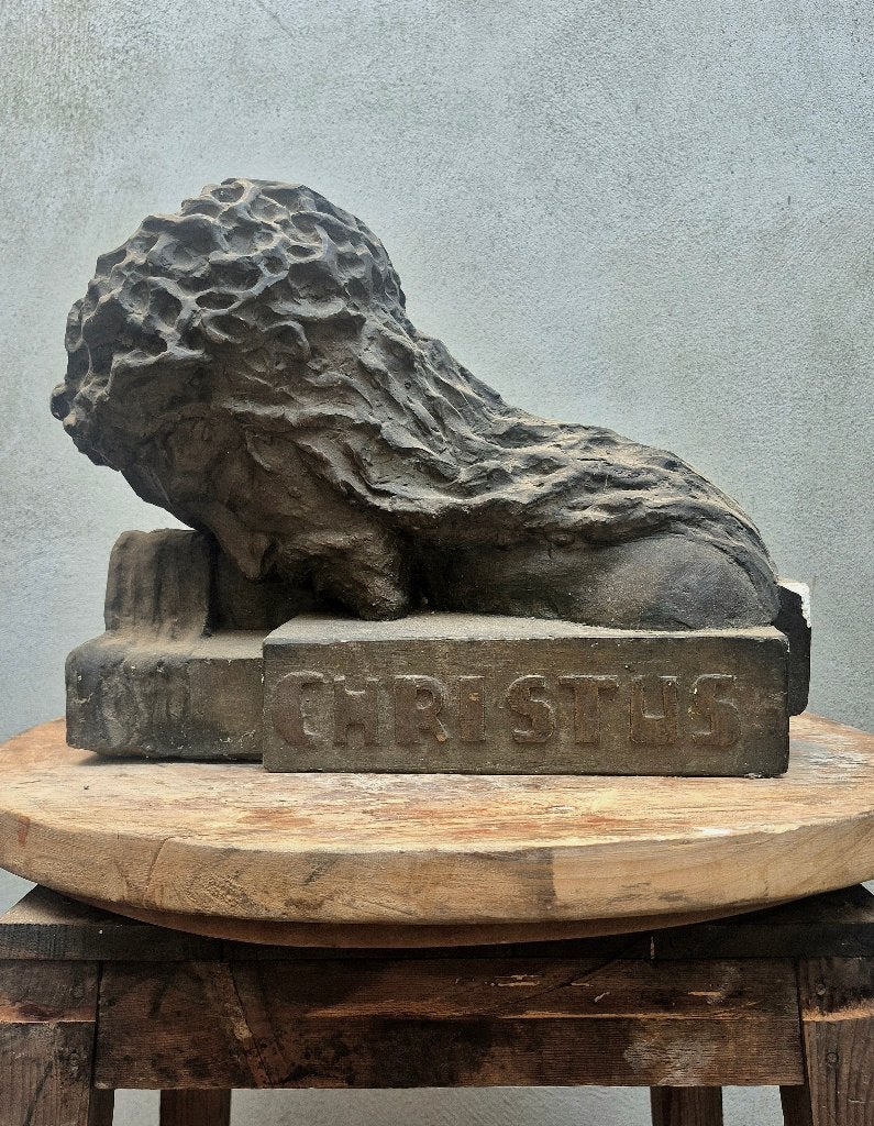 Kunstenaarsstudie Christus - Georges Vandemoortele, Antiek en Kunst, Gips, Beschilderd, Ophalen of Verzenden, 20 - 50 cm