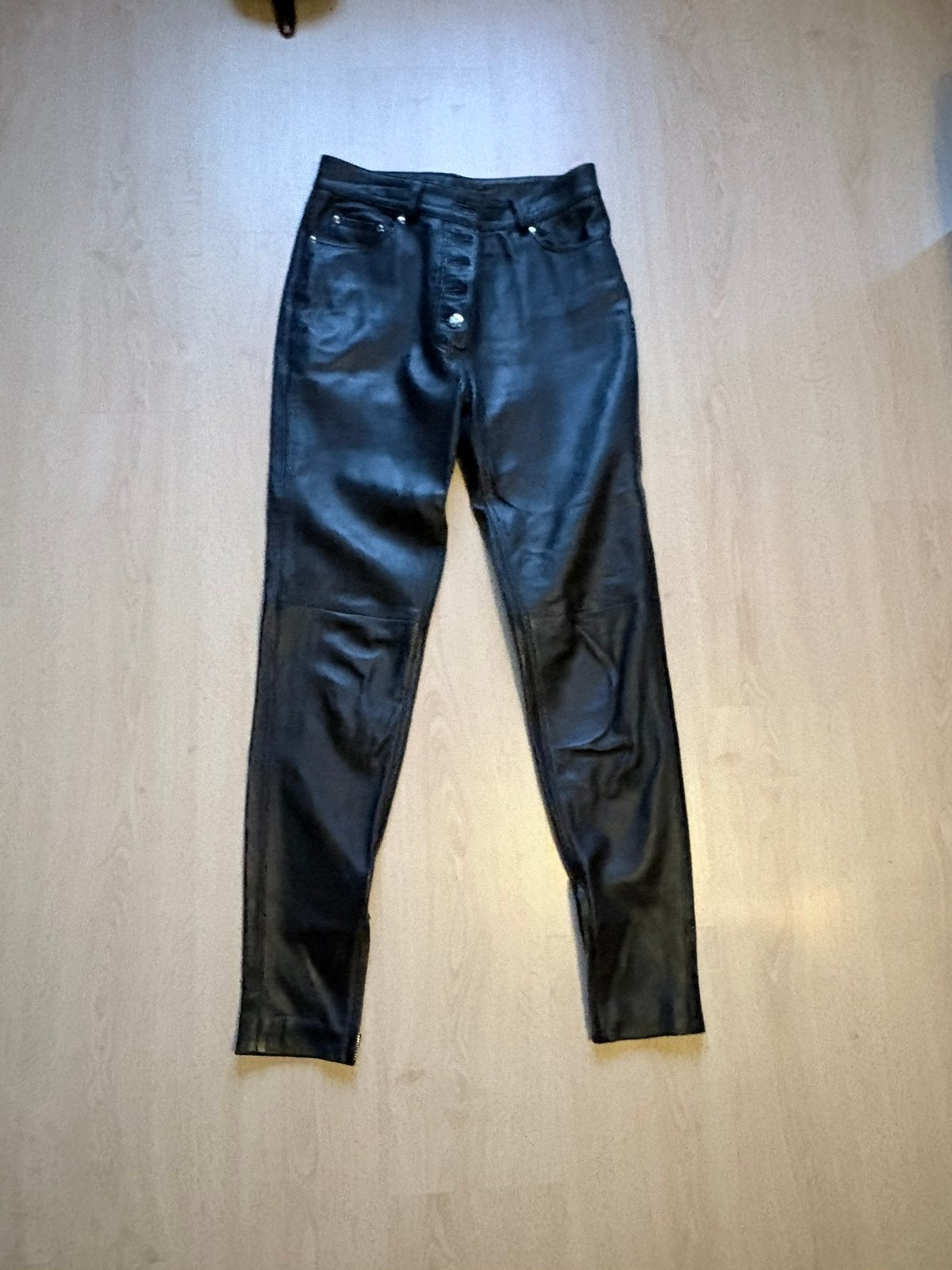 Lederen broek met voering, Kleding | Dames, Broeken en Pantalons, Ophalen, Nieuw, Zwart