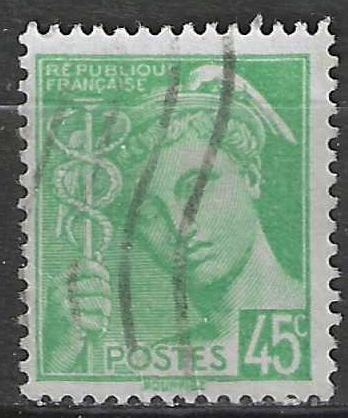 France 1938/1941 - Yvert 414 - Type Mercure - 45 cm (ST), Envoi, Affranchi