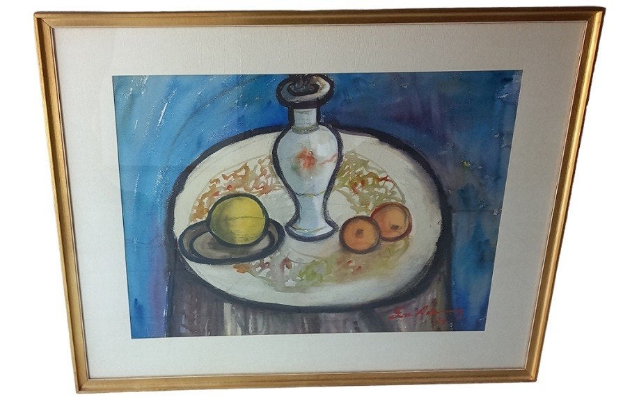 Emiel Adams « nature morte ». aquarelle., Antiquités & Art, Art | Peinture | Classique, Enlèvement