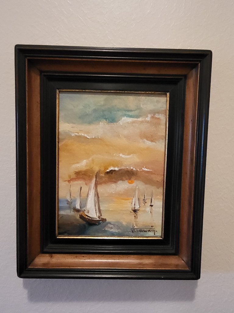Twee marines van Lieve Van der Weeën, Antiek en Kunst, Ophalen, Gesigneerd, Maritiem / water