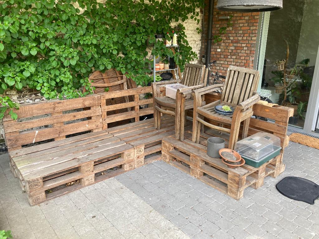 Pallet lounge zetel, Ophalen, Gebruikt, Loungeset, Bank