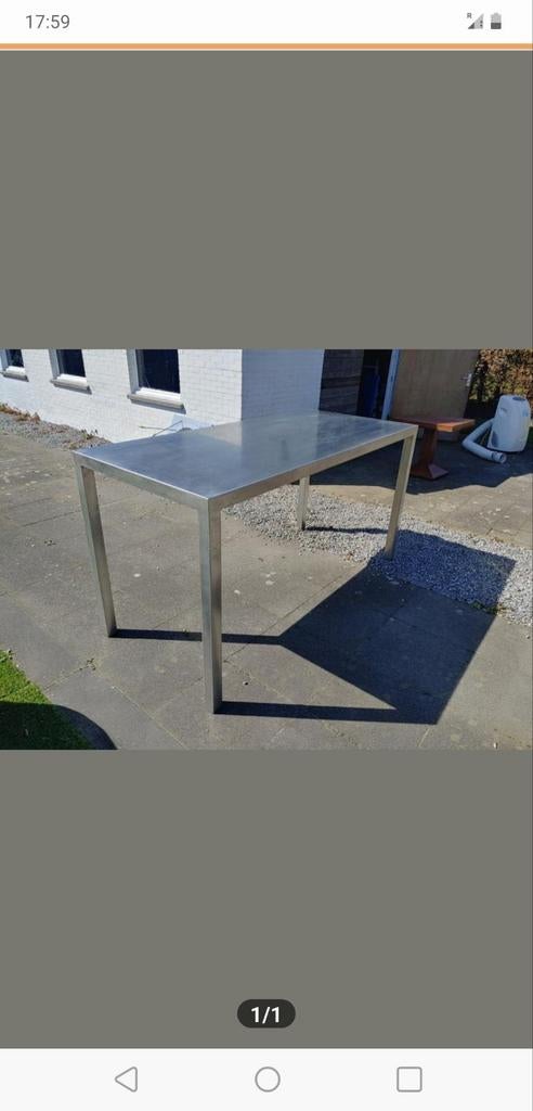 Hoge eettafel RVS ..nieuwstaat, Ophalen