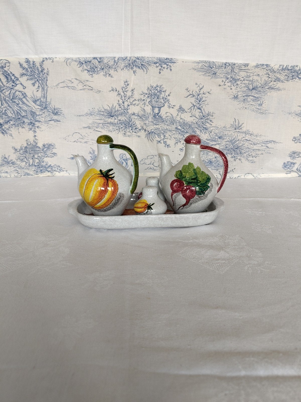🫒 Set huilier vinaigrier vintage céramique made in Italy, Enlèvement ou Envoi