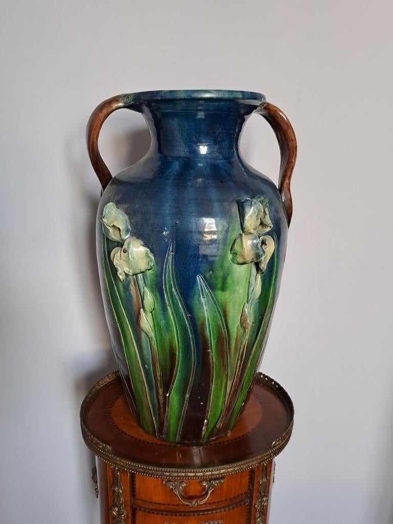 Vase art nouveau ancien en poterie flamande, Enlèvement