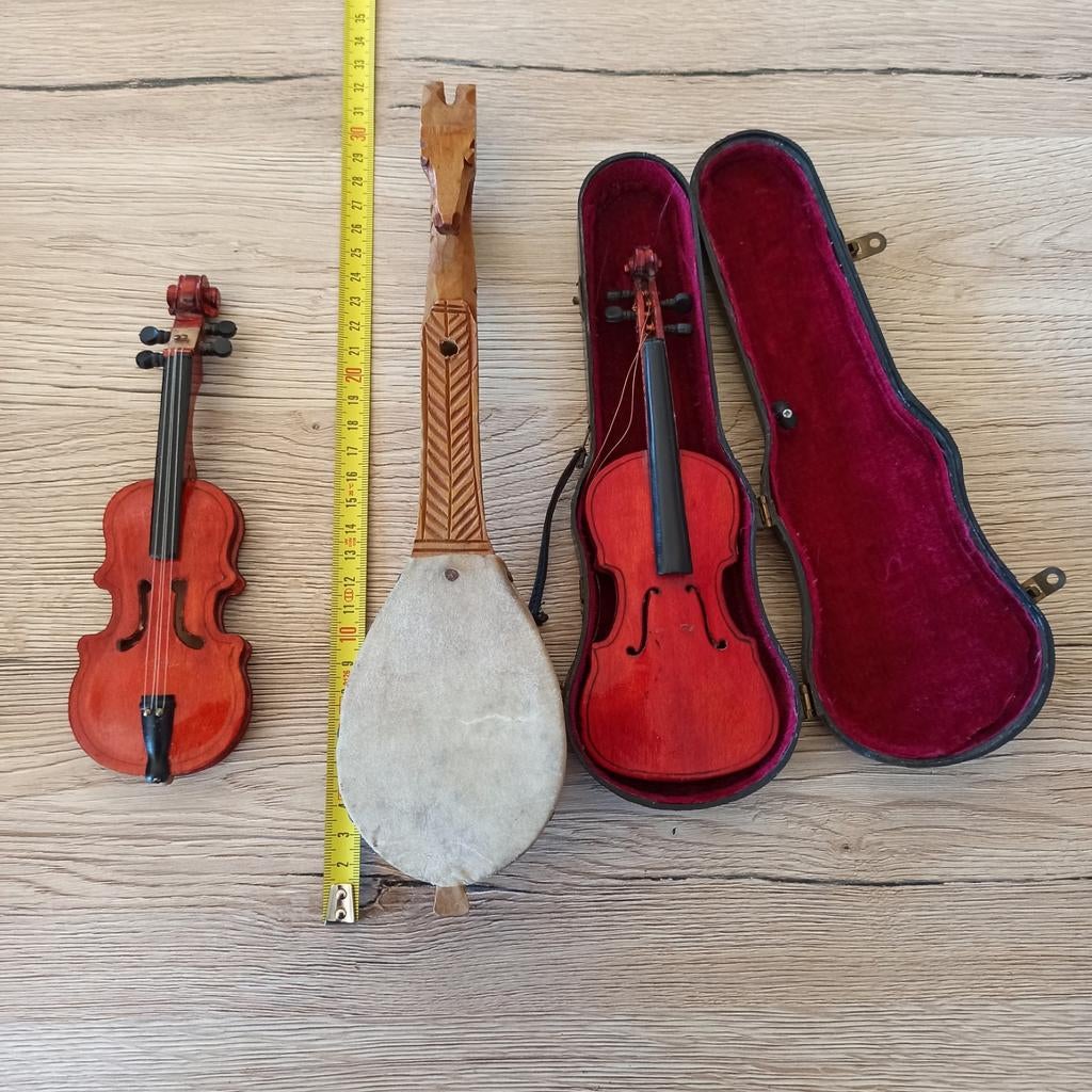 Lot van 3 decoratieve miniatuur instrumenten, Muziek en Instrumenten, Ophalen of Verzenden, Gebruikt