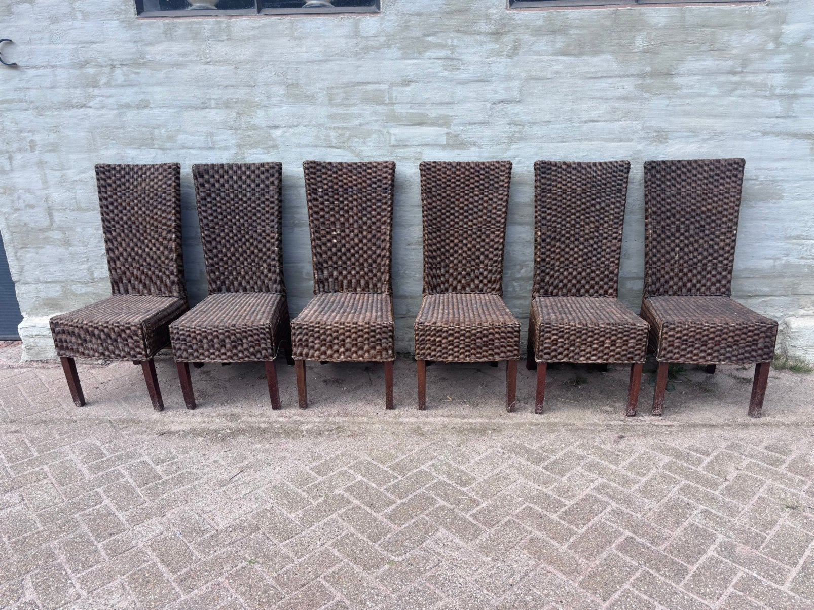 6 belles chaises en osier en bon état, Enlèvement, Comme neuf